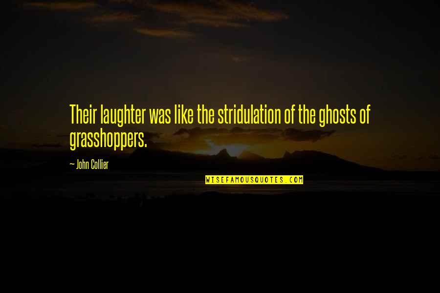 Hyppolite Kanambe Quotes By John Collier: Their laughter was like the stridulation of the