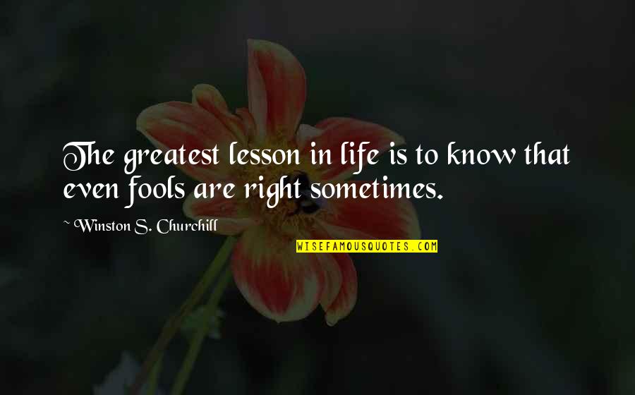 Hytham Imseis Quotes By Winston S. Churchill: The greatest lesson in life is to know