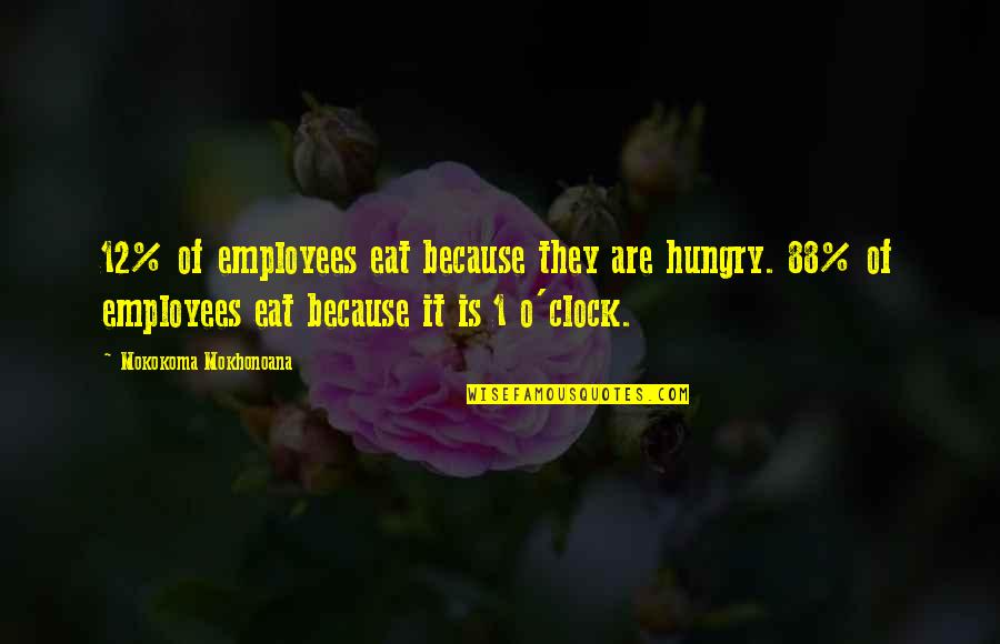 Hyung Shik Quotes By Mokokoma Mokhonoana: 12% of employees eat because they are hungry.