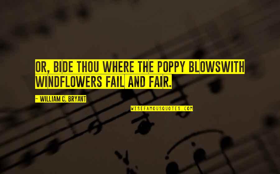 Hzneu Quotes By William C. Bryant: Or, bide thou where the poppy blowsWith windflowers Hzneu Quotes By William C. Bryant: Or, bide thou where the poppy blowsWith windflowers