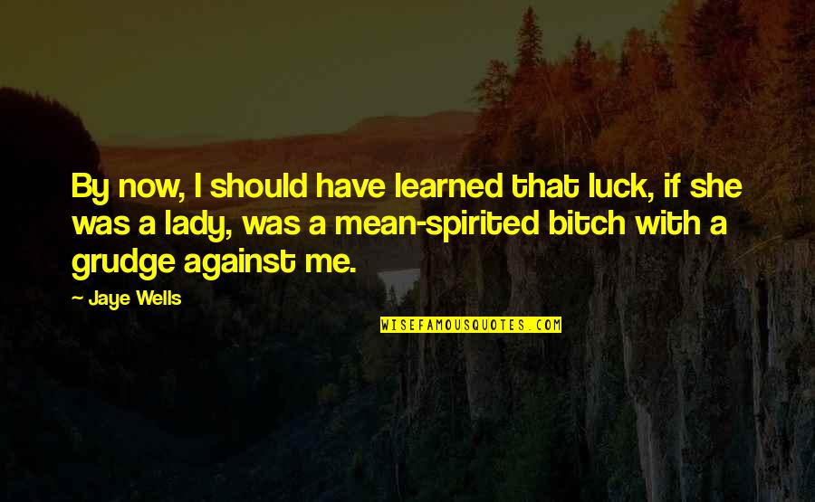 I A Lady Quotes By Jaye Wells: By now, I should have learned that luck,