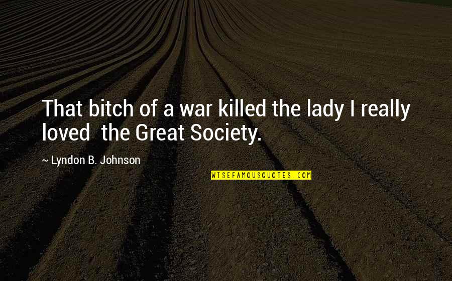 I A Lady Quotes By Lyndon B. Johnson: That bitch of a war killed the lady