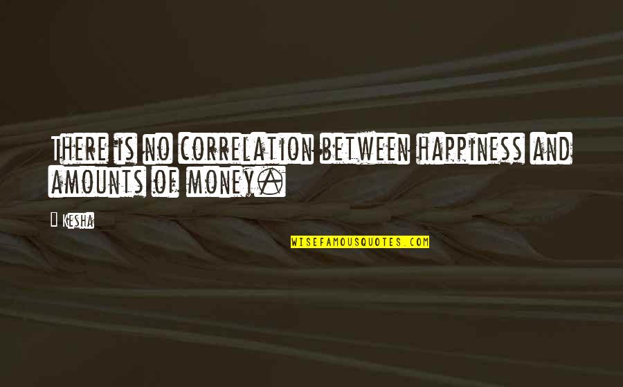 I Ain't No Princess Quotes By Kesha: There is no correlation between happiness and amounts
