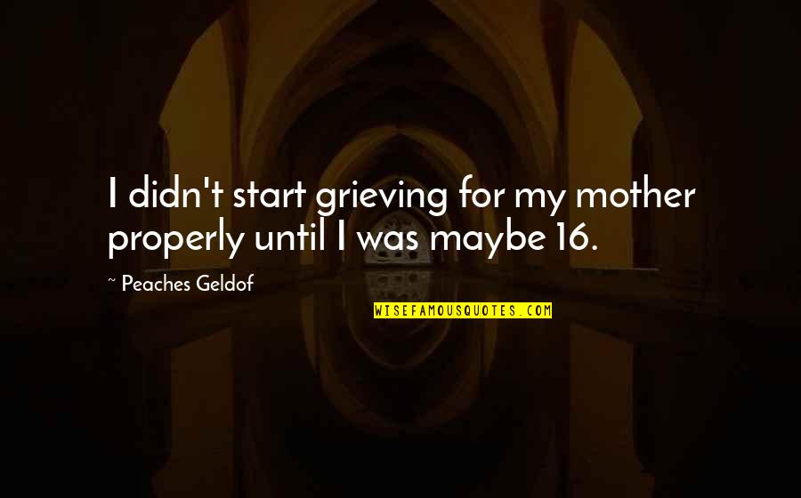 I Am 16 Quotes By Peaches Geldof: I didn't start grieving for my mother properly