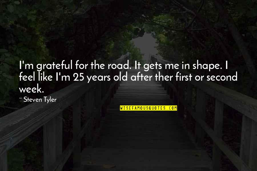 I Am 25 Years Old Quotes By Steven Tyler: I'm grateful for the road. It gets me