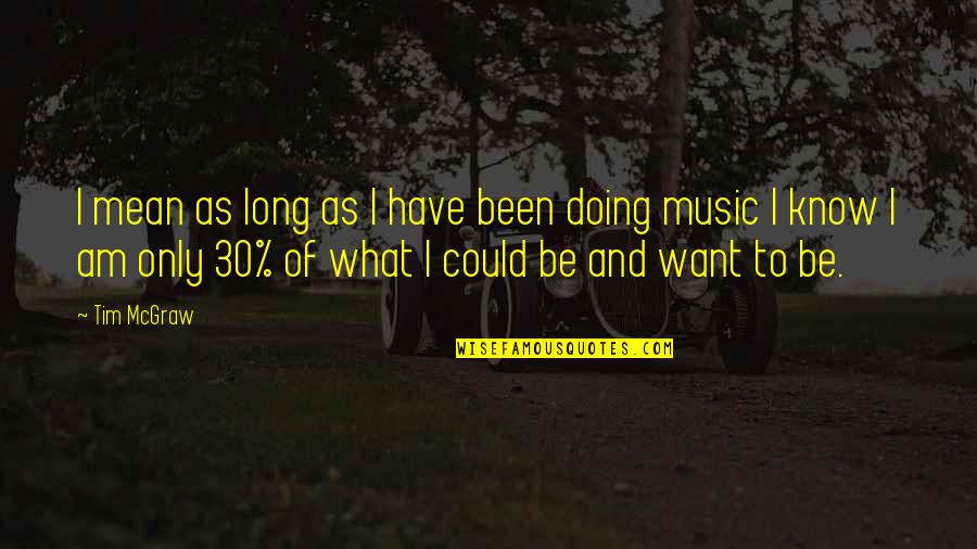 I Am 30 Quotes By Tim McGraw: I mean as long as I have been