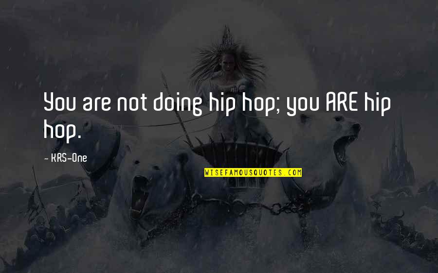 I Am A Hip Hop Dancer Quotes By KRS-One: You are not doing hip hop; you ARE