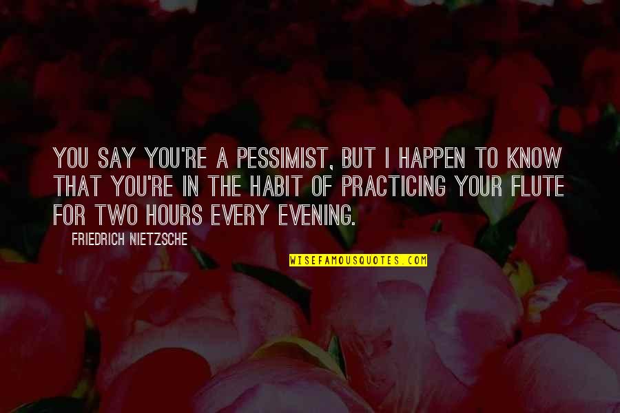 I Am A Horrible Person Quotes By Friedrich Nietzsche: You say you're a pessimist, but I happen