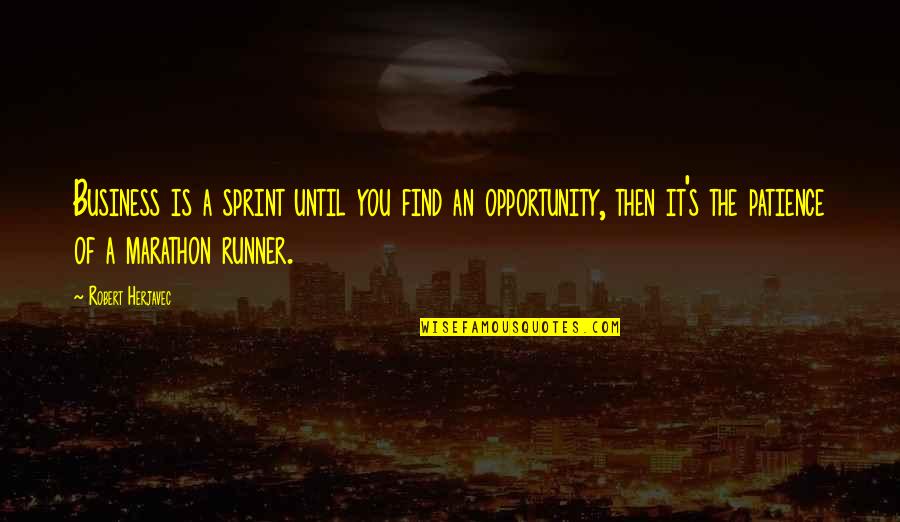 I Am A Runner Quotes By Robert Herjavec: Business is a sprint until you find an