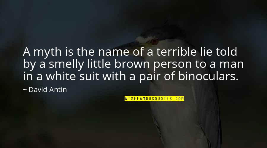 I Am A Terrible Person Quotes By David Antin: A myth is the name of a terrible I Am A Terrible Person Quotes By David Antin: A myth is the name of a terrible