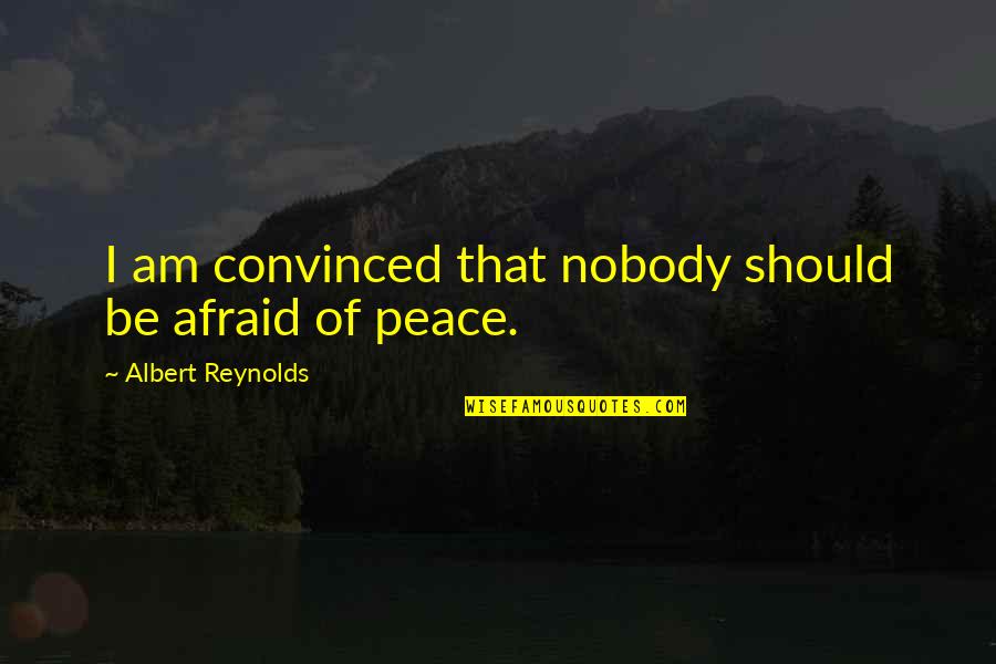 I Am Afraid Quotes By Albert Reynolds: I am convinced that nobody should be afraid