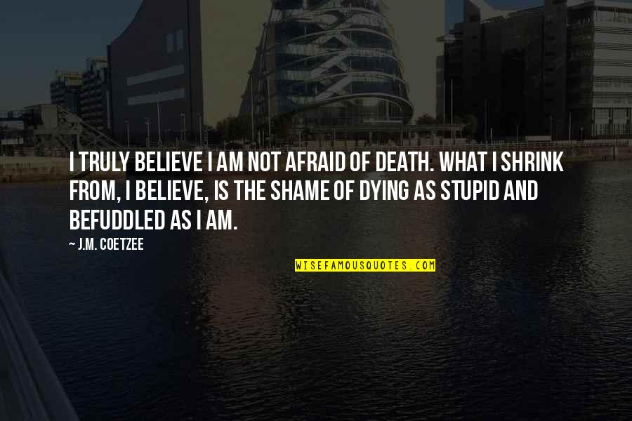 I Am Afraid Quotes By J.M. Coetzee: I truly believe I am not afraid of