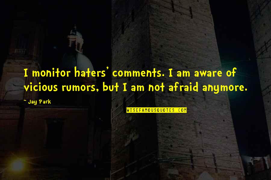 I Am Afraid Quotes By Jay Park: I monitor haters' comments. I am aware of