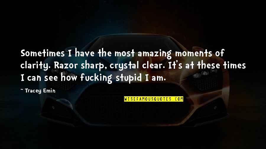 I Am Amazing Quotes By Tracey Emin: Sometimes I have the most amazing moments of