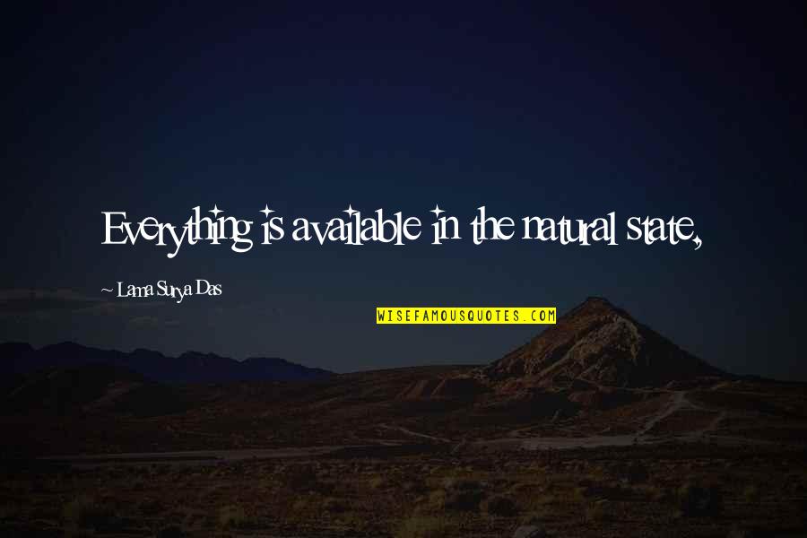 I Am Available Quotes By Lama Surya Das: Everything is available in the natural state,