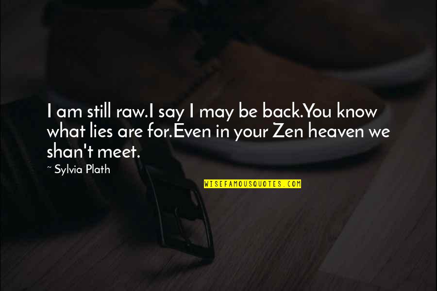 I Am Back For You Quotes By Sylvia Plath: I am still raw.I say I may be