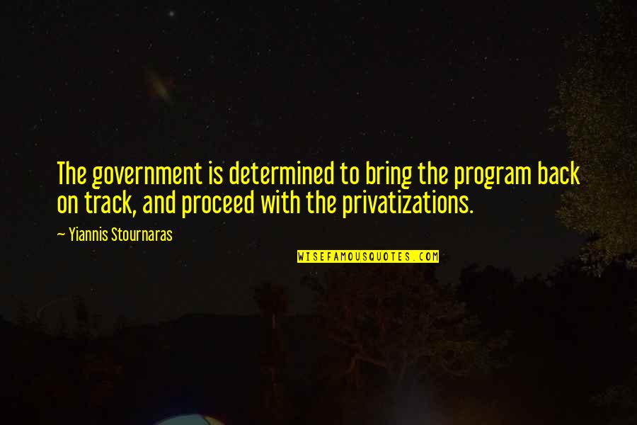 I Am Back On Track Quotes By Yiannis Stournaras: The government is determined to bring the program