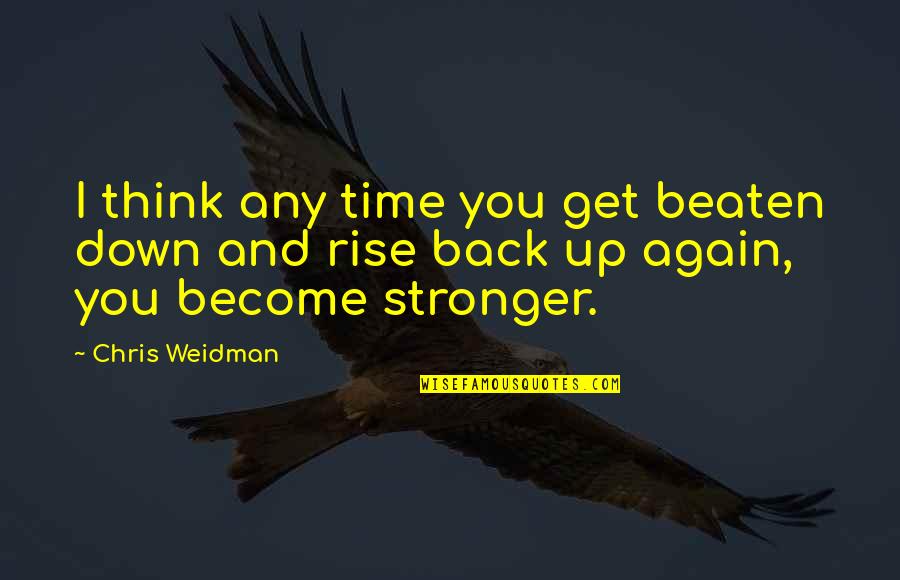 I Am Back Stronger Quotes By Chris Weidman: I think any time you get beaten down