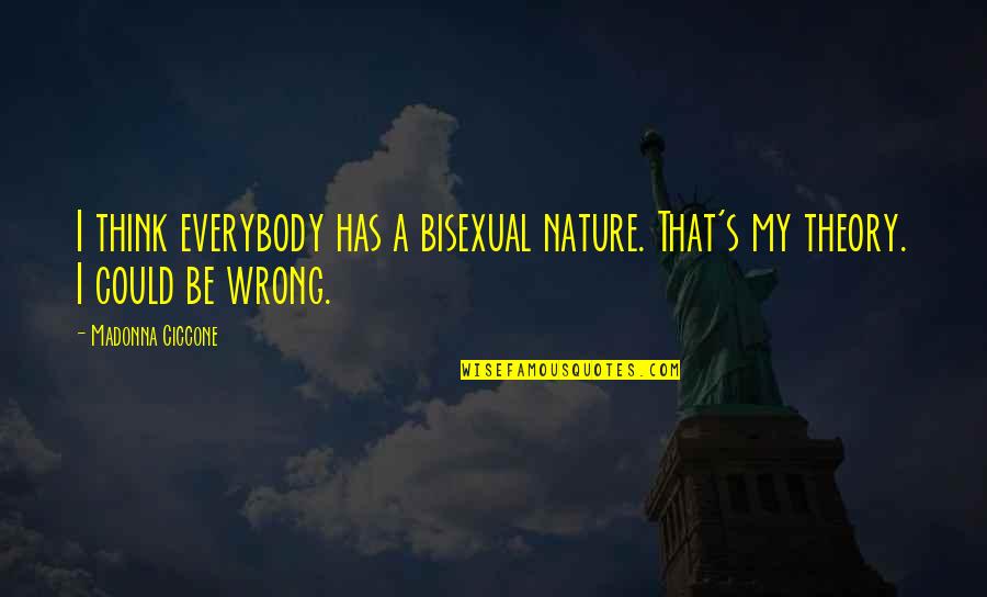 I Am Bisexual Quotes By Madonna Ciccone: I think everybody has a bisexual nature. That's