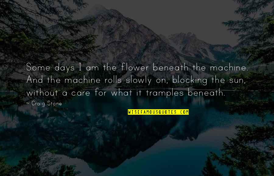 I Am Blocking You Quotes By Craig Stone: Some days I am the flower beneath the