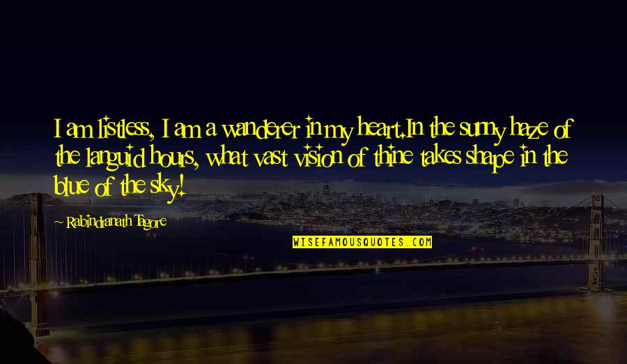 I Am Blue Quotes By Rabindranath Tagore: I am listless, I am a wanderer in I Am Blue Quotes By Rabindranath Tagore: I am listless, I am a wanderer in
