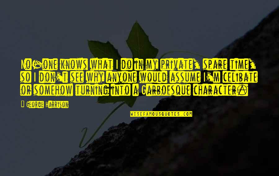 I Am Celibate Quotes By George Harrison: No-one knows what I do in my private,