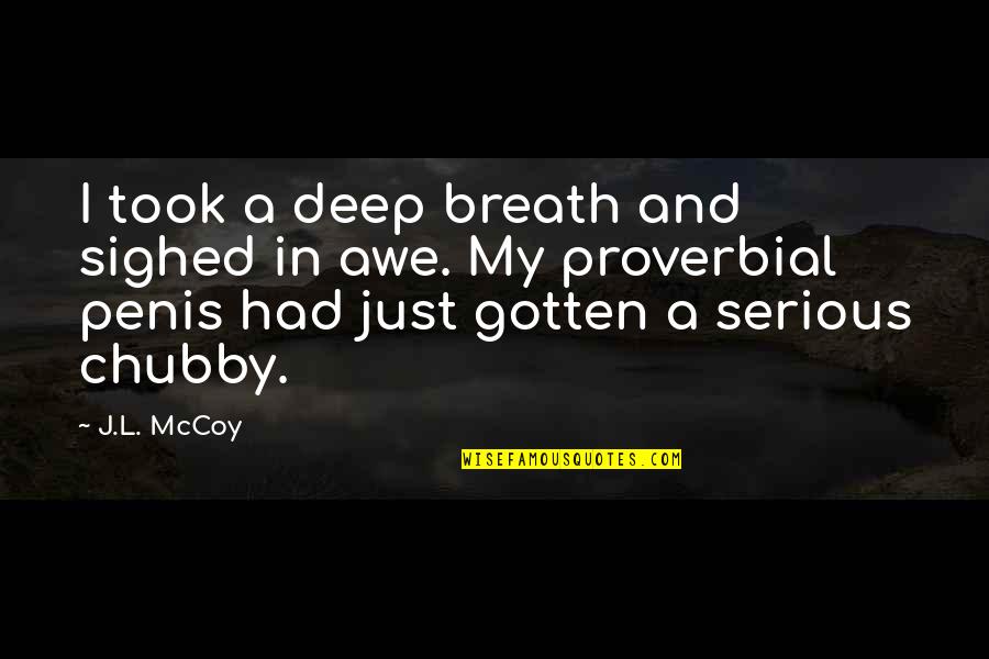 I Am Chubby Quotes By J.L. McCoy: I took a deep breath and sighed in