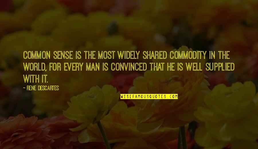 I Am Common Man Quotes By Rene Descartes: Common sense is the most widely shared commodity