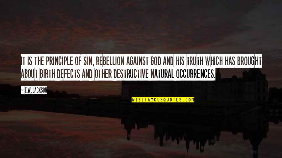 I Am Destructive Quotes By E.W. Jackson: It is the principle of sin, rebellion against
