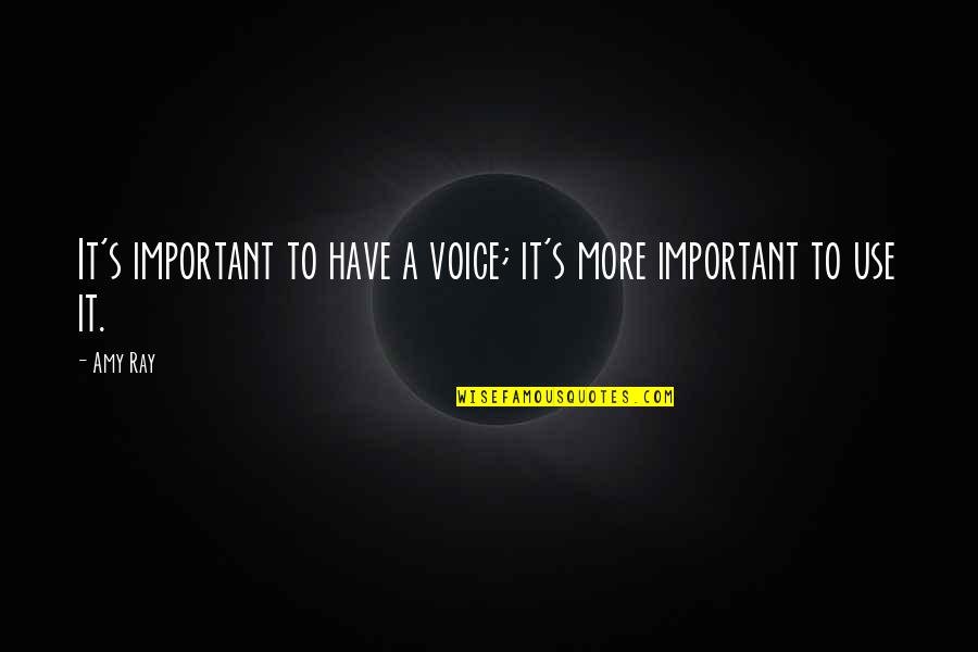 I Am Diosa Quotes By Amy Ray: It's important to have a voice; it's more
