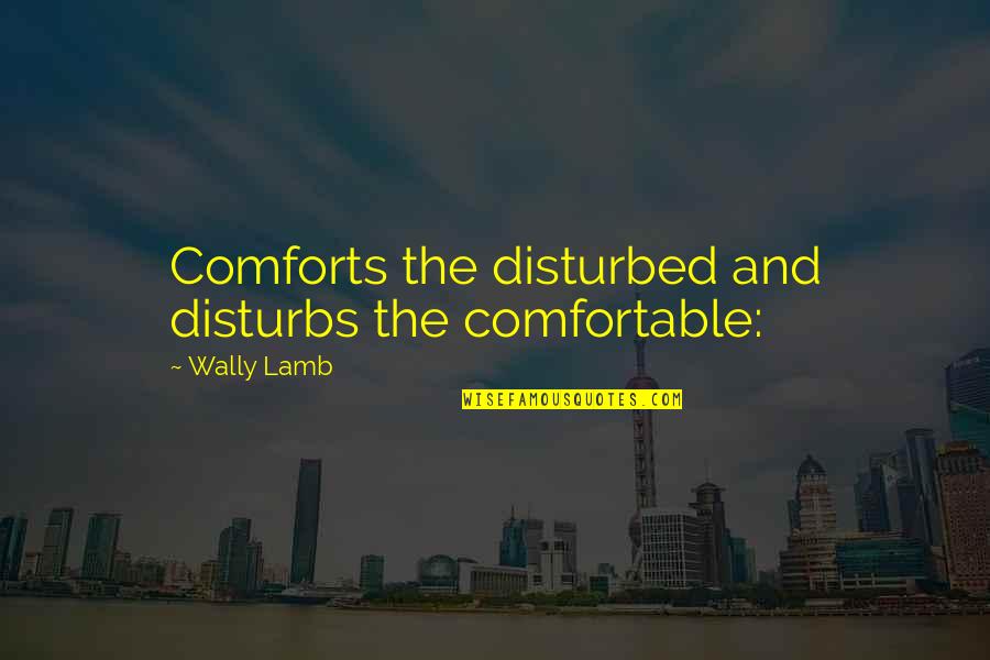 I Am Disturbed Quotes By Wally Lamb: Comforts the disturbed and disturbs the comfortable: