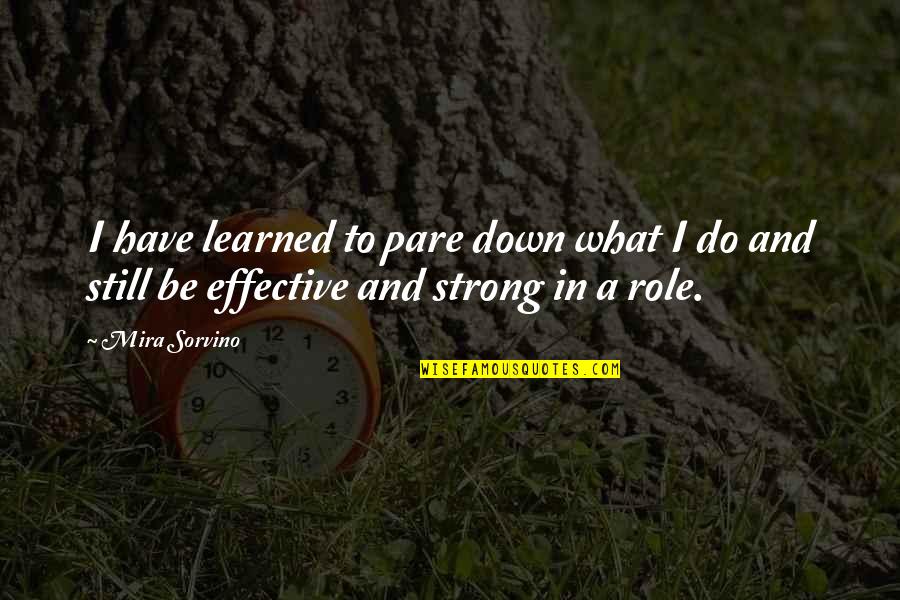 I Am Down But Not Out Quotes By Mira Sorvino: I have learned to pare down what I