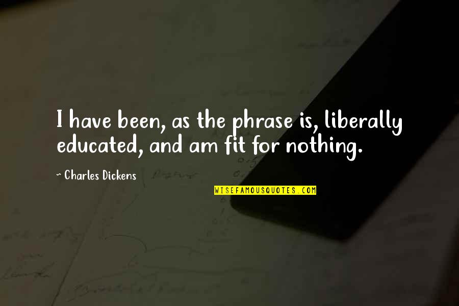 I Am Educated Quotes By Charles Dickens: I have been, as the phrase is, liberally