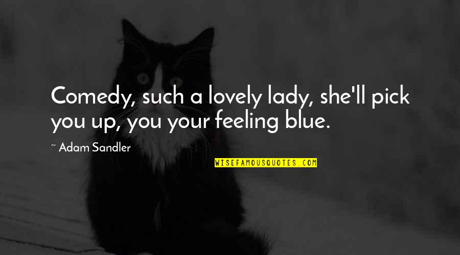 I Am Feeling Blue Quotes By Adam Sandler: Comedy, such a lovely lady, she'll pick you