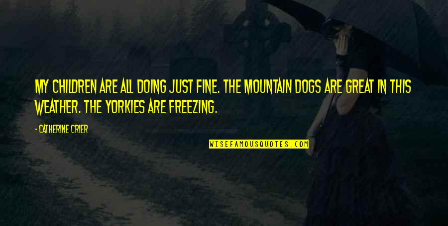 I Am Freezing Quotes By Catherine Crier: My children are all doing just fine. The