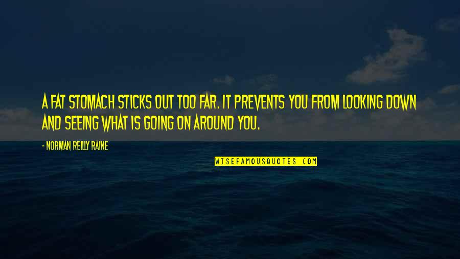 I Am Going Far Quotes By Norman Reilly Raine: A fat stomach sticks out too far. It