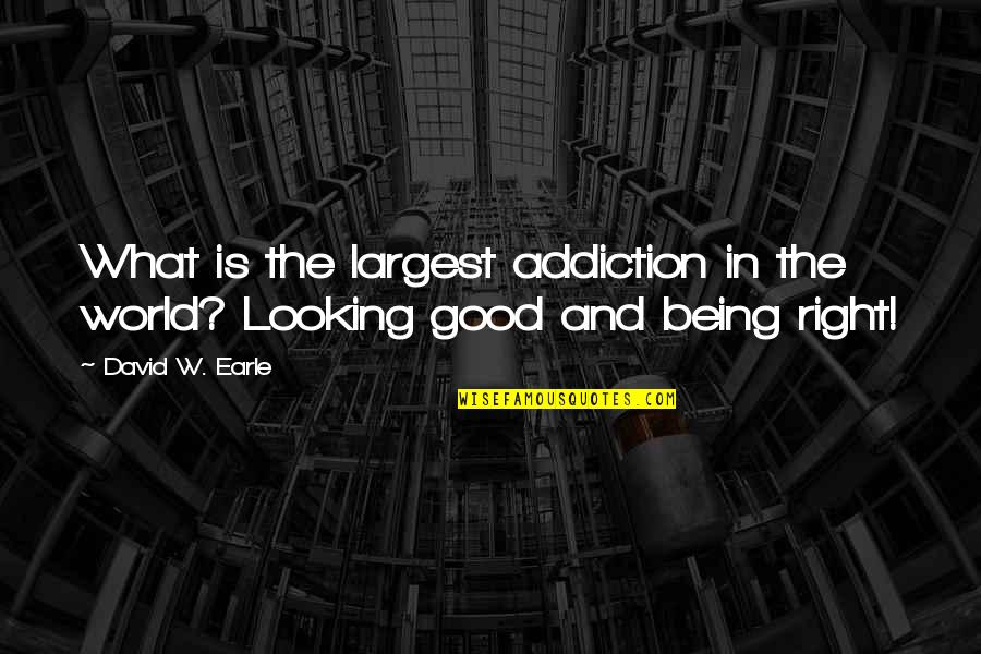 I Am Good Looking Quotes By David W. Earle: What is the largest addiction in the world?