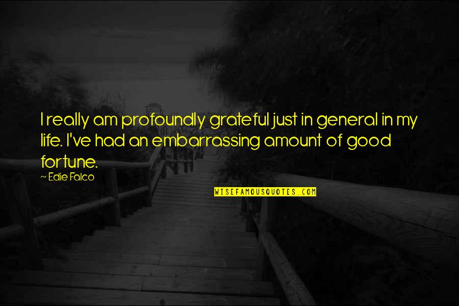 I Am Grateful Quotes By Edie Falco: I really am profoundly grateful just in general