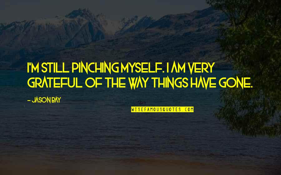 I Am Grateful Quotes By Jason Bay: I'm still pinching myself. I am very grateful
