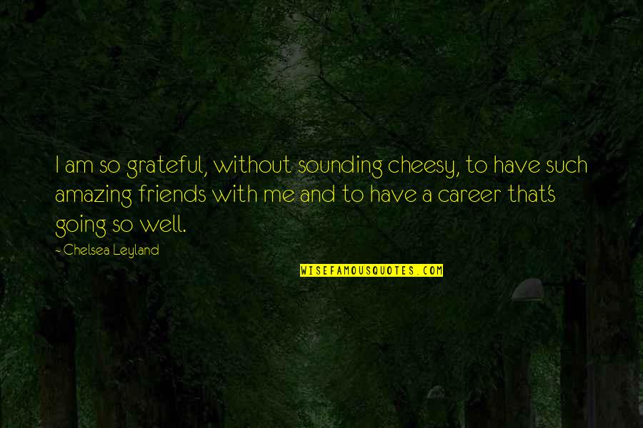 I Am Grateful To Have You Quotes By Chelsea Leyland: I am so grateful, without sounding cheesy, to