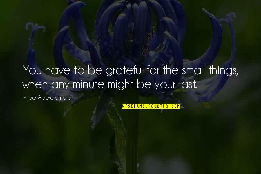 I Am Grateful To Have You Quotes By Joe Abercrombie: You have to be grateful for the small