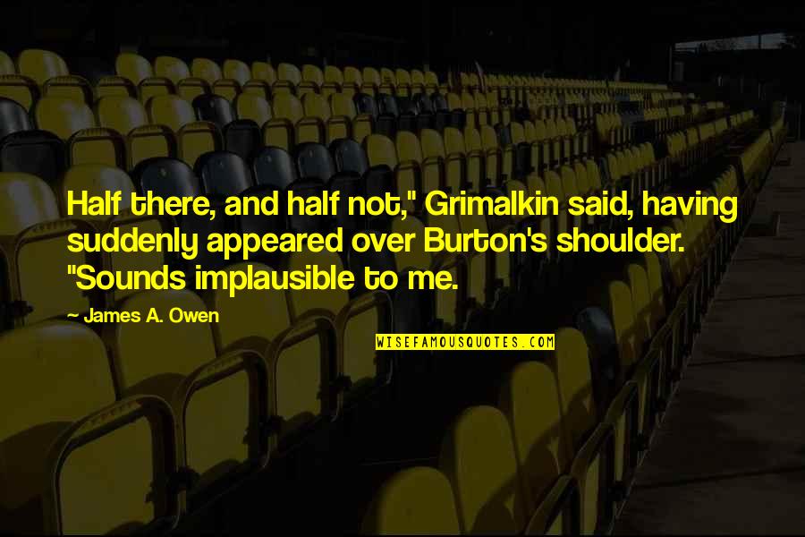 I Am Grimalkin Quotes By James A. Owen: Half there, and half not," Grimalkin said, having