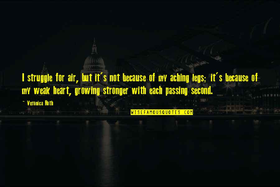 I Am Growing Stronger Quotes By Veronica Roth: I struggle for air, but it's not because I Am Growing Stronger Quotes By Veronica Roth: I struggle for air, but it's not because