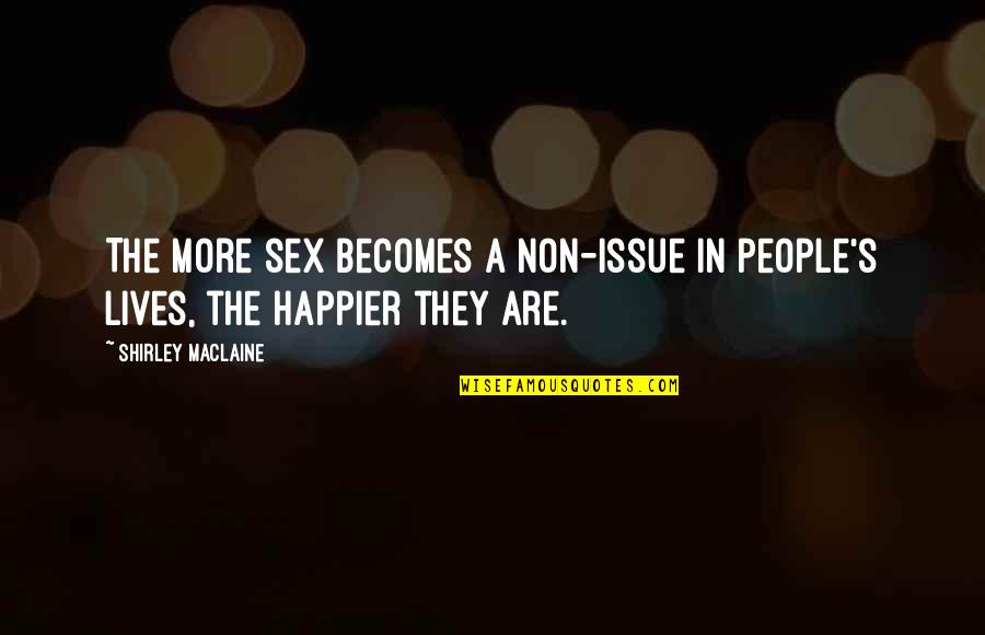 I Am Happier Than Quotes By Shirley Maclaine: The more sex becomes a non-issue in people's
