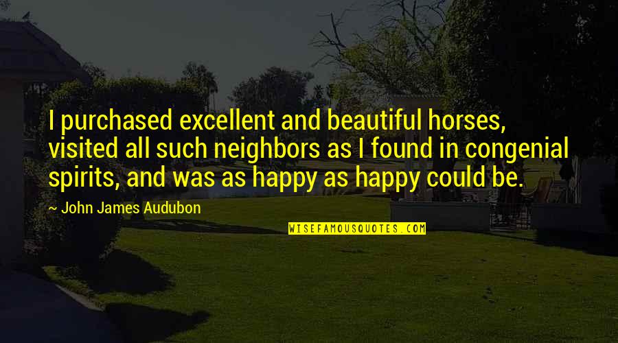 I Am Happy I Found You Quotes By John James Audubon: I purchased excellent and beautiful horses, visited all I Am Happy I Found You Quotes By John James Audubon: I purchased excellent and beautiful horses, visited all