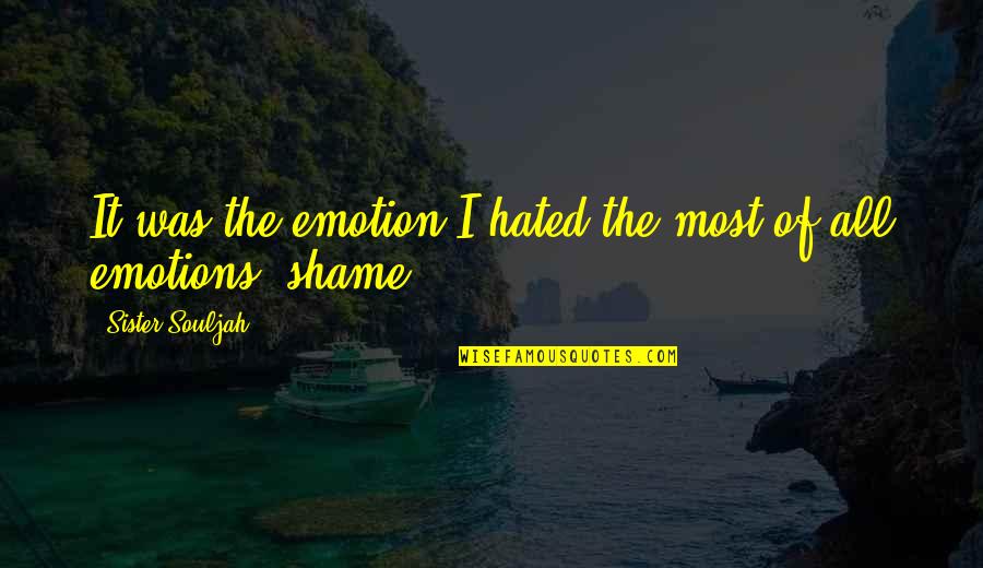 I Am Hated Quotes By Sister Souljah: It was the emotion I hated the most