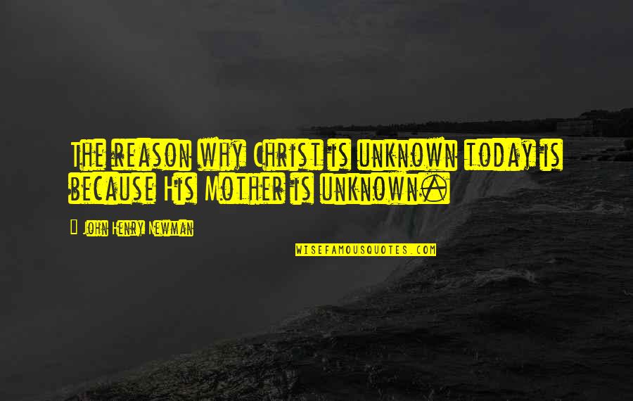 I Am His Mother Quotes By John Henry Newman: The reason why Christ is unknown today is