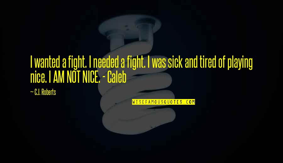 I Am I Was Quotes By C.J. Roberts: I wanted a fight. I needed a fight.