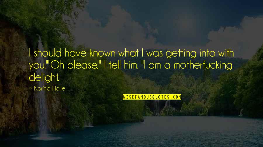 I Am Into You Quotes By Karina Halle: I should have known what I was getting