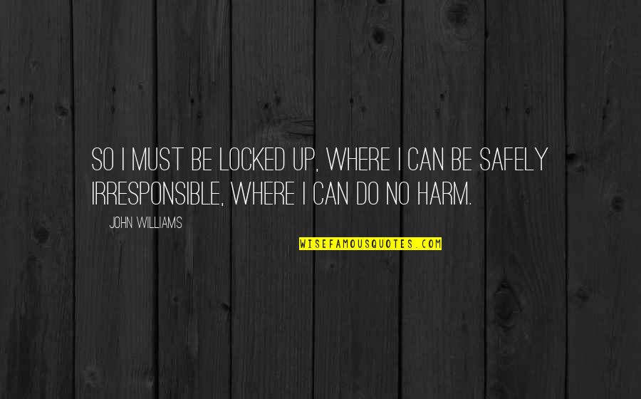 I Am Irresponsible Quotes By John Williams: So I must be locked up, where I
